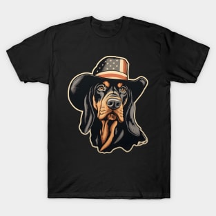 Patriotic Black and Tan Coonhound T-Shirt